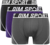 Набор мужских трусов-боксеров DIM Sport (3шт) (Черный/Серый/Фиолетовый) фото превью 1