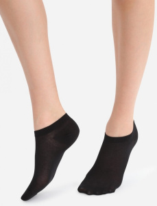 Набор женских носков DIM Light Cotton (2 пары) (Черный/Черный)