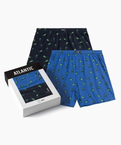 Набор мужских трусов-боксеров ATLANTIC Frog (2шт) (Темно-синий+Темно-голубой)