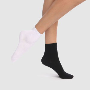 Набор женских носков DIM Modal (2 пары) (Черный/Белый)