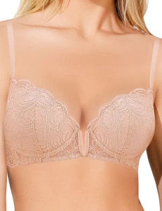 Бюстгальтер-балконет с плотной чашкой LORMAR Frizzante V-Bra (Cipria)