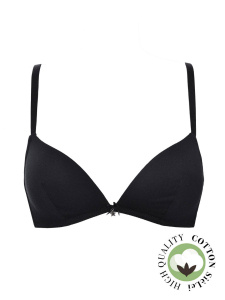 Бюстгальтер-треугольник с плотной чашкой SIELEI Naturalcotton (Nero)