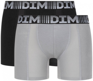 Набор мужских трусов-боксеров DIM 3D Flex Air (2шт) (Черный/Серый)