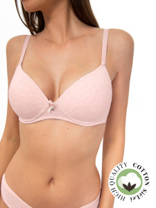 Бюстгальтер-балконет пуш-ап с плотной чашкой SIELEI Naturalcotton (Rosa melange)