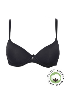 Бюстгальтер-балконет с плотной чашкой SIELEI Naturalcotton (Nero)