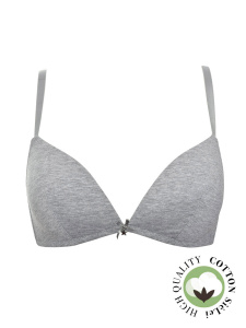 Бюстгальтер-треугольник с плотной чашкой SIELEI Naturalcotton (Grigio melange)