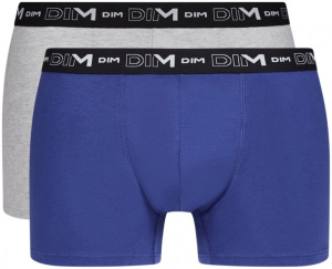 Набор мужских трусов-боксеров DIM Cotton Stretch (2шт) (Синий/Кварц)