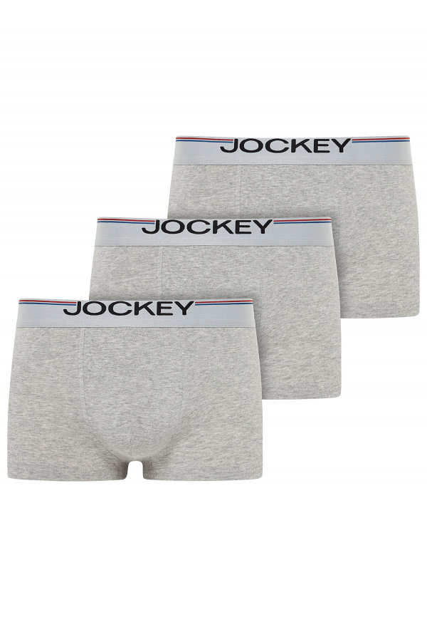 Набор мужских трусов-боксеров JOCKEY Cotton Stretch Comfort (3шт) (Серый) фото 1
