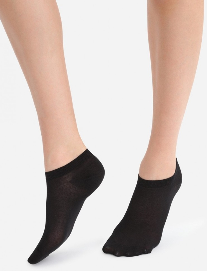 Набор женских носков DIM Light Cotton (2 пары) (Черный/Черный) фото 1