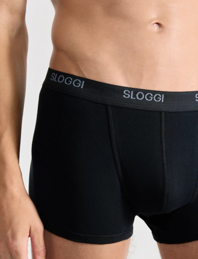 Мужские трусы-боксеры SLOGGI Basic (Черный) фото 3
