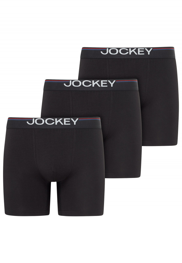 Набор мужских трусов-боксеров JOCKEY Cotton Stretch Comfort (3шт) (Черный) фото 1