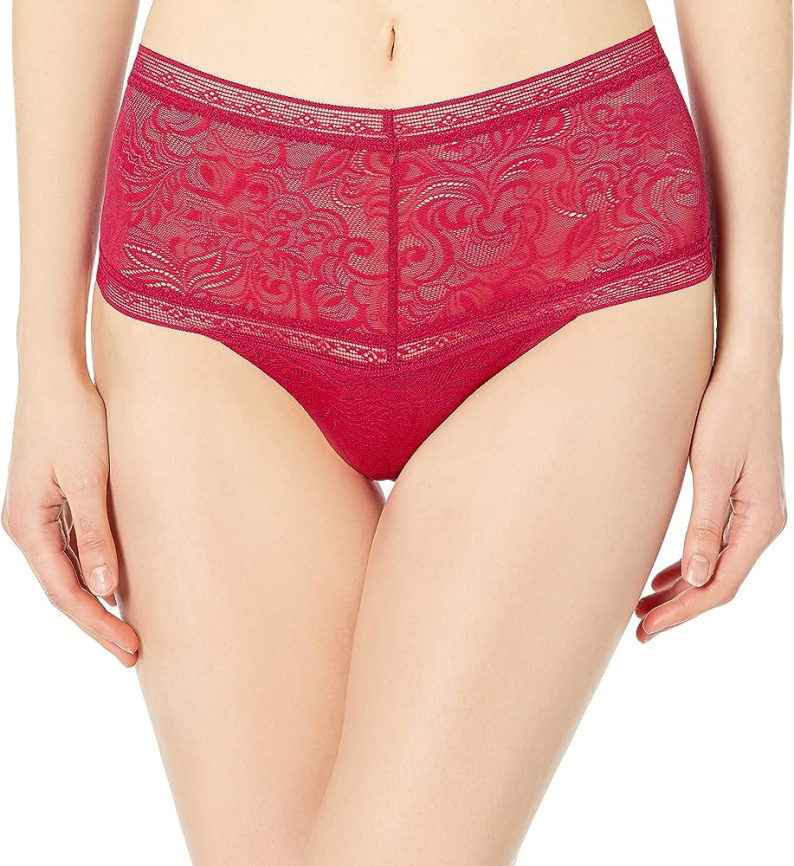 Женские трусы-стринги MAIDENFORM Smooth High Waist Lace (Красный) фото 1