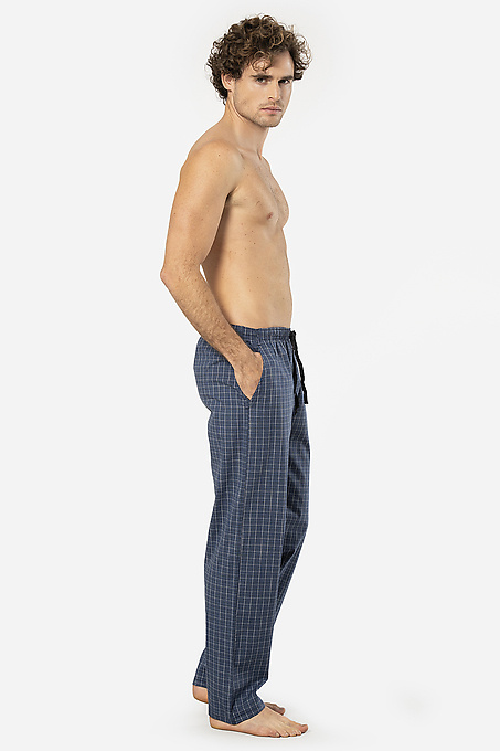 Домашние мужские брюки CACHAREL (Индиго Крупная Клетка) фото 3