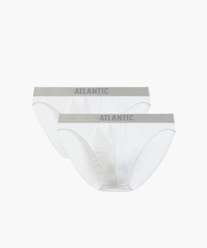 Набор мужских трусов-слипов ATLANTIC Basic (2шт) (Белый) фото 1