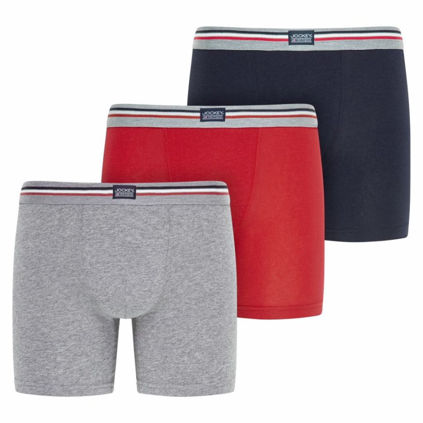 Набор мужских трусов-боксеров JOCKEY Cotton Stretch (3шт) (Серый) фото 1