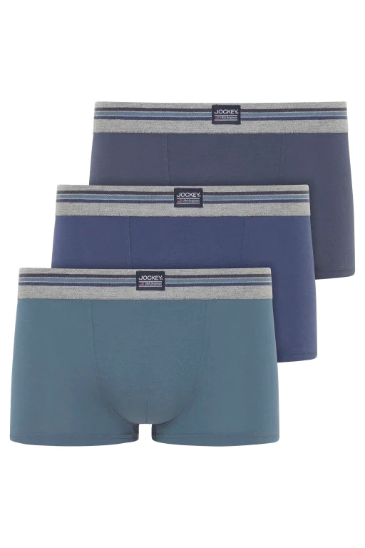Комплект мужских трусов-боксеров JOCKEY Cotton Stretch (3шт) (Синий) фото 1