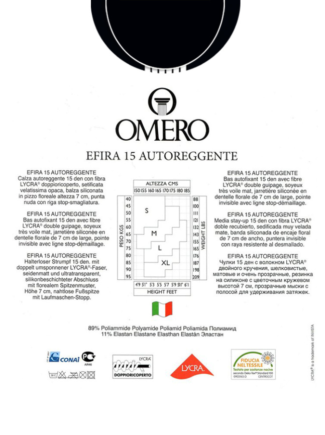 Чулки OMERO Efira 15 (Nero) фото 2