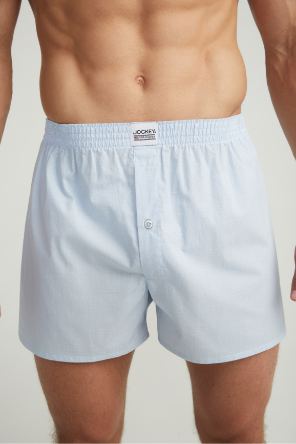 Набор мужских трусов-шорт JOCKEY Boxer Woven (3шт) (Голубой) фото 2
