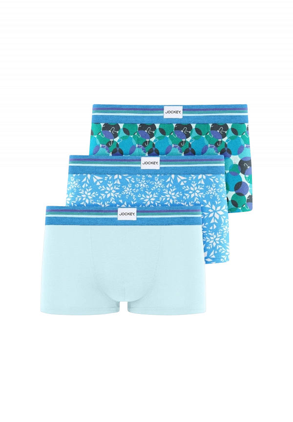 Набор мужских трусов-боксеров JOCKEY Cotton Stretch (3шт) (Голубой) фото 1