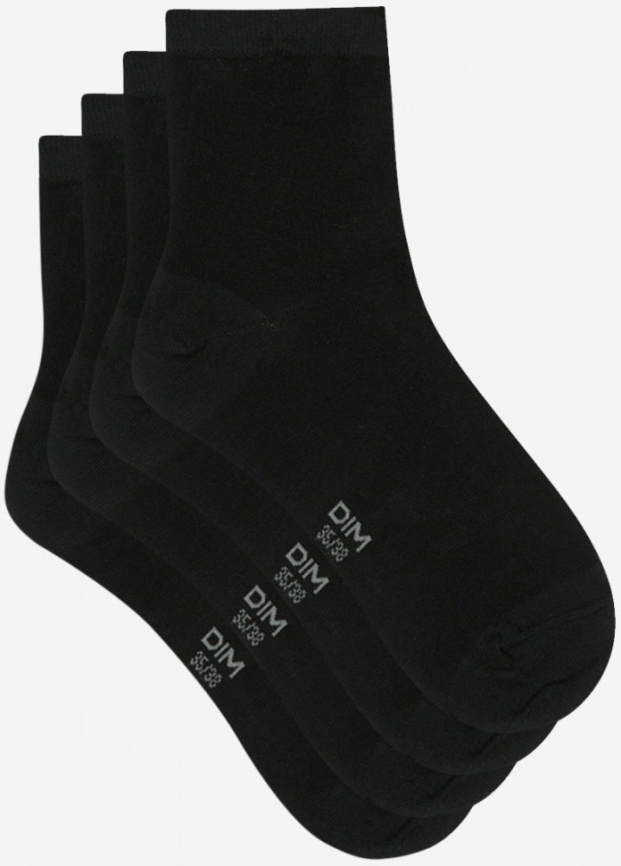 Набор женских носков DIM Basic Cotton (2 пары) (Черный/Черный) фото 2