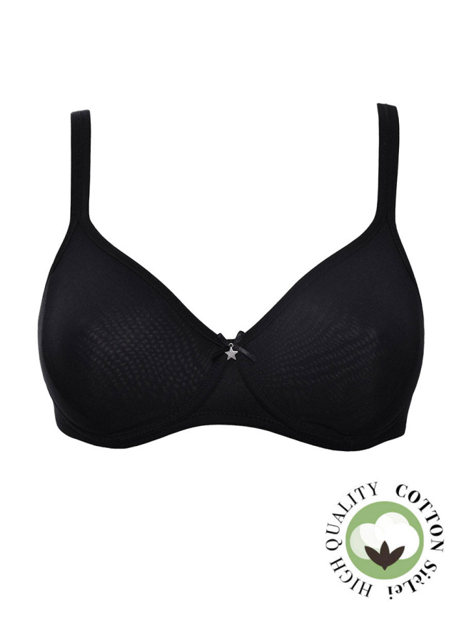 Бюстгальтер-бралетт с мягкой чашкой SIELEI Naturalcotton (Nero) фото 4