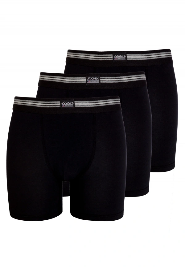 Набор мужских трусов-боксеров JOCKEY Cotton Stretch (3шт) (Черный) фото 1