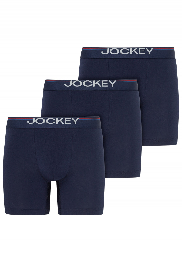 Набор мужских трусов-боксеров JOCKEY Cotton Stretch Comfort (3шт) (Синий) фото 1