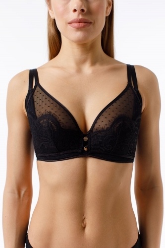 Бюстгальтер-бралетт с мягкой чашкой COQUETTE REVUE Dots (Черный) фото 1