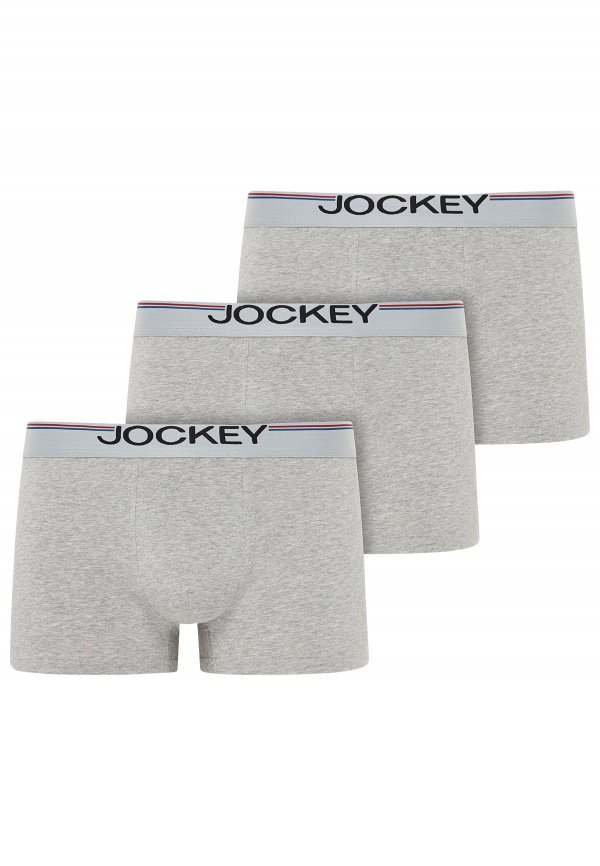Набор мужских трусов-боксеров JOCKEY Cotton Stretch Comfort (3шт) (Серый) фото 1