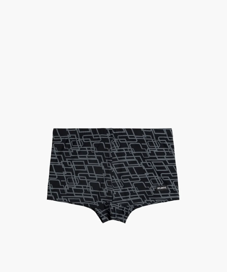 Мужские плавки-боксеры ATLANTIC Prints (Черный+Серый) фото 3