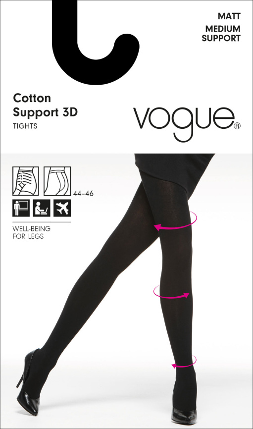 Колготки VOGUE Cotton support 3D (Black) фото 1