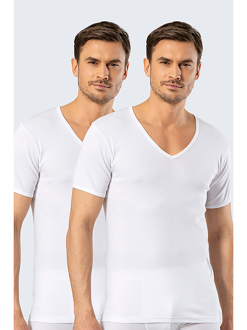 Набор мужских футболок CACHAREL (2шт) (Белый) фото 1