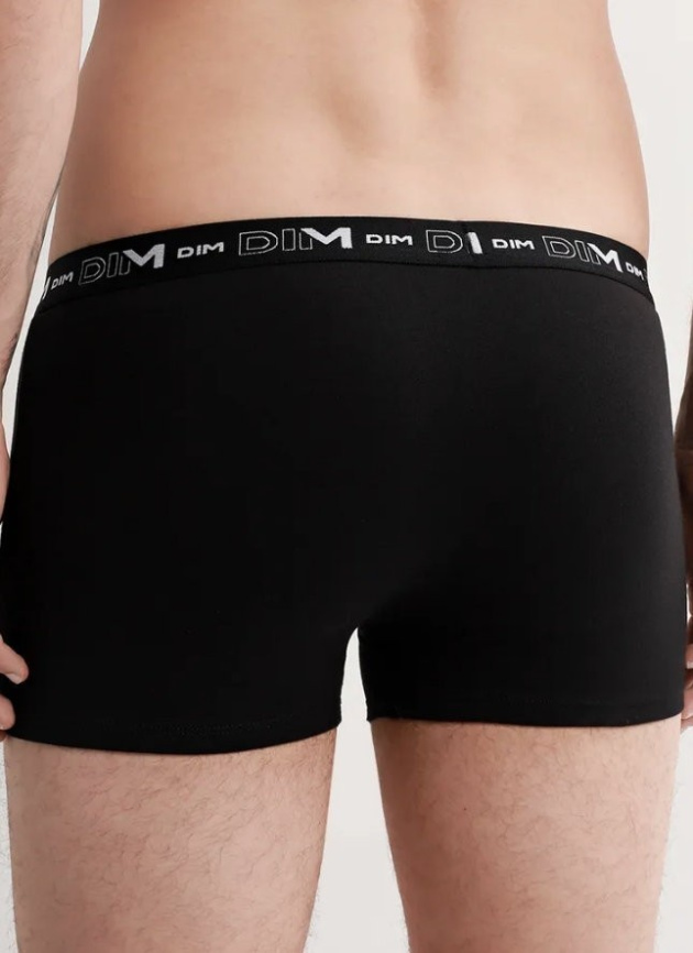 Набор мужских трусов-боксеров DIM Cotton Stretch (2шт) (Черный/Черный) фото 3