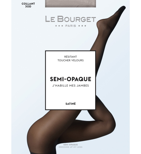 Колготки LE BOURGET Semi-Opaque Satine 30 (Nearly Black) фото 2