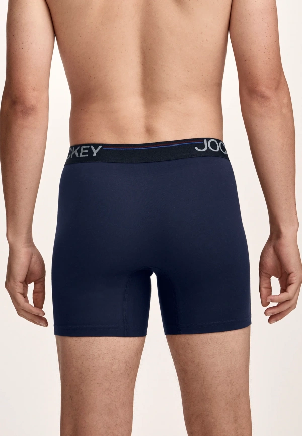 Набор мужских трусов-боксеров JOCKEY Cotton Stretch Comfort (3шт) (Синий) фото 3