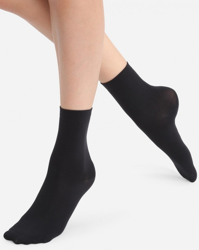 Набор женских носков DIM Skin Medium (2 пары) (Черный/Черный) фото 1