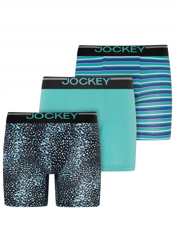 Набор мужских трусов-боксеров JOCKEY Cotton Stretch Comfort (3шт) (Зеленый) фото 1