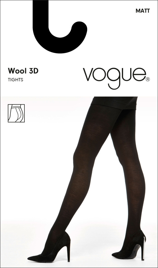 Колготки VOGUE Wool 3D (Black) фото 1