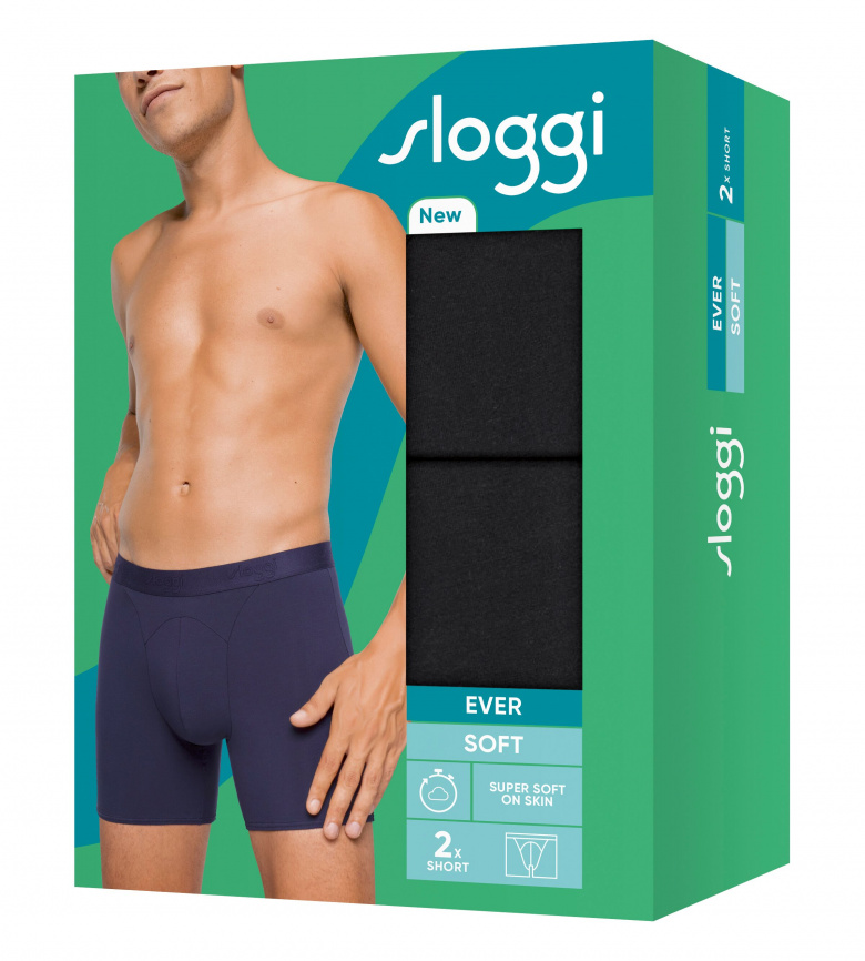 Набор мужских трусов-боксеров SLOGGI Ever Soft (2шт) (Черный) фото 5