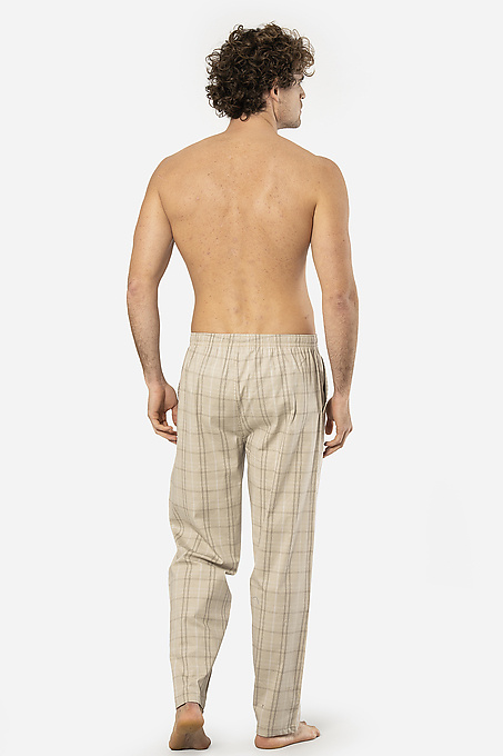 Домашние мужские брюки CACHAREL (Бежевый Крупная Клетка) фото 2